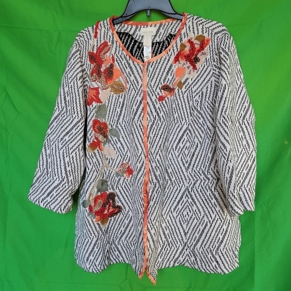 Chico's Artisan Applique women's Jacket - Picture 11 of 15